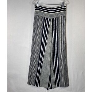 Unbranded Navy & Cream Striped Wrap Pants Coastal Chic Core Resort Style Sz Smal